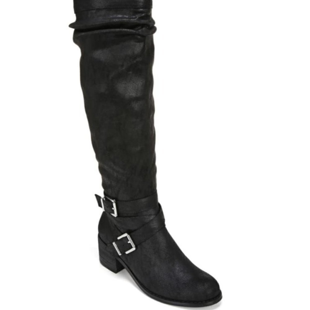 W315-A Black Jada High Shaft Slouch Boots 5 M
